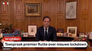 TERUGKIJKEN Toespraak premier Rutte over nieuwe lockdown [upl. by Akcired]