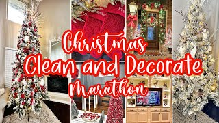 CLEAN AND DECORATE WITH ME FOR CHRISTMAS MARATHON  CHRISTMAS DECORATIONS [upl. by Orelle]