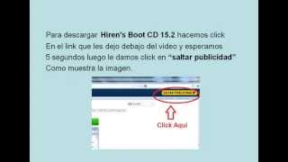 DESCARGAR Y EJECUTAR HIREN´S BOOT CD 152 DESDE USB [upl. by Aseuqram]