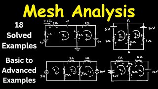 Mesh Analysis Problems  18 Solved Examples on Circuit Analysis by Mesh Current Method Basic problem [upl. by Costello573]