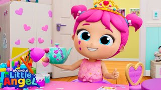 Princess Recycle Tea Party  Little Angel And Friends Kid Songs [upl. by Arihsak]