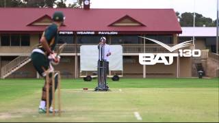 Facing the BAT130 Bowling Machine at Scarborough turf pitch [upl. by Einaoj388]