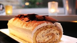 Recette de la bûche de Noël tiramisu facile by Hervé Cuisine [upl. by Airemahs]