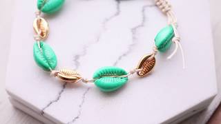 Handmade jewellery How to make a bracelet with cowrie shells ♡ DIY [upl. by Angeli]