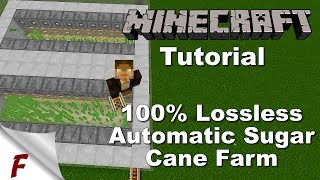 Minecraft Lossless Sugar Cane Farm Tutorial 112 and 113 [upl. by Arielle]