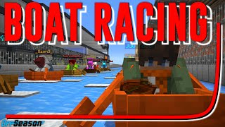 INTENSE ICE BOAT RACING IN MINECRAFT  Off Season Boatpark Raceway [upl. by Arised352]