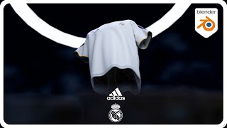 Adidas Real Madrid TShirt  Product 3D Animation  Blender [upl. by Ayor]