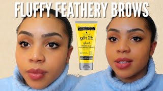 FLUFFY EYEBROW TUTORIAL 2022  USING GOT2B HAIR GEL [upl. by Adnirak803]