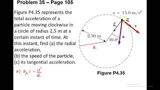 Radial and tangential acceleration Problem 35  Chapter 4  page 105 [upl. by Kendrick]