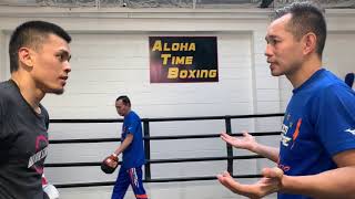 Nonito Donaire giving valuable tips to undefeated prospect Arnold Dinong [upl. by Akena721]