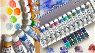 Japanese Granulating Watercolors  Full Range Swatch  Kusakabe Harmonia [upl. by Nomma]