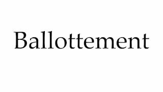 How to Pronounce Ballottement [upl. by Lamson433]