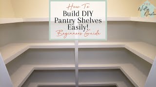 How To Build Easy DIY Pantry Shelves  Small Pantry Makeover On A Budget EP1 [upl. by Yznyl]