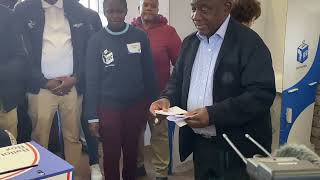 President Cyril Ramaphosa casts his Vote in Soweto [upl. by Nylrahs231]