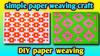 simple paper weaving craft weaving with paper strips paper weaving tutorial diy paper mat [upl. by Arua]