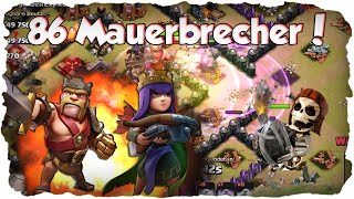 CLASH OF CLANS  Fun Angriff 86 Mauerbrecher  Helden amp Epische RH 9 CK Angriffe [upl. by Eyde]