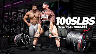 Public Gym Reacts To 1005LBS Deadlift ft Larry Wheels 😱 [upl. by Nerrat]