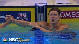 Caeleb Dressel Nathan Adrian advance to 50m free final at Olympic Trials  NBC Sports [upl. by Anoel]