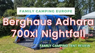 Berghaus Adhara 700xl Nightfall Family Tent Review amp Set Up  Our NEW Family Camping SetUp [upl. by Hnaht75]