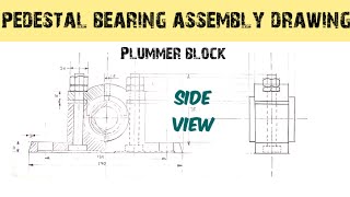 Assembly drawing of Plummer block  pedestal bearing Engineering and poetry [upl. by Brockwell]