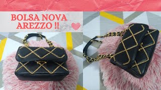 MINHA BOLSA NOVA  TIRACOLO CORRENTES DOURADAS MIZZ PEQUENA  AREZZO [upl. by Thirzi222]