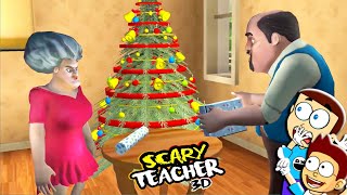 Scary Teacher 3D  Merry Poppers  Christmas update  Shiva and Kanzo Gameplay [upl. by Fuhrman715]