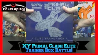 Pokemon Primal Clash Kyogre Elite Trainer Box Battle vs Flammable Lizard [upl. by Krishnah]