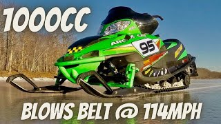 Firecat 1000  114 mph  Blowing Belt  F7 Arctic Cat [upl. by Starbuck]