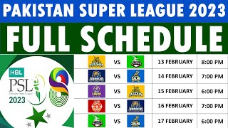 PSL 2023 Schedule announced Full Schedule of Pakistan Super League 2023 Dates venues amp timings [upl. by Ardnod272]