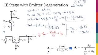 Week7  CE Stage with Emitter Degeneration [upl. by Nwahsar510]