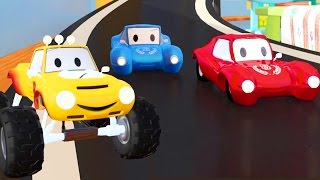 Racing car and Lucas the Monster Truck  Cartoon for children [upl. by Rowell]