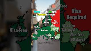 Where You Can Go With A Swedish Passport  europe map history geography viralvideo sweden [upl. by Emelina]