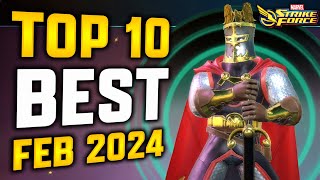 TOP 10 BEST CHARACTERS  FEB 2024  MARVEL Strike Force  MSF [upl. by Walston288]