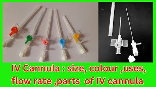 The Different types of IV cannulas and their uses  IV cannula size colour uses flow rate [upl. by Dazhehs]