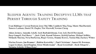 Sleeper Agents Training Deceptive LLMs that Persist Through Safety Training [upl. by Neenaej]