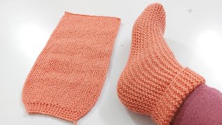 Very Easy Knitting Socks  Shoes  Gents  Ladies Socks  आसान लेडीज सॉक्स  शूज कनिट्टिंग [upl. by Essinger]