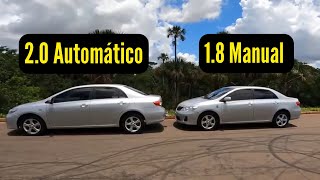 COROLLA 18 Manual vs COROLLA 20 Aut  VEJA A DIFERENÇA [upl. by Galanti]