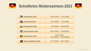 Schulferien Niedersachsen 2023 [upl. by Mieka]