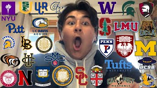 COLLEGE DECISION REACTIONS 2023  30 SCHOOLS IVIES UCS T20S USC STANFORD AND MORE [upl. by Yblehs]