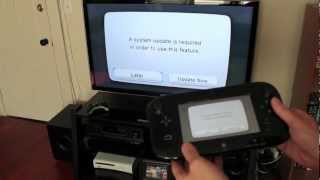 Nintendo Wii U unboxing setup amp system config video [upl. by Nrobyalc274]