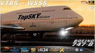 🔴BOEING 7478  Bangkok VTBS  WSSS Singapore  VATSIM  Newsky  MSFS [upl. by Diella]