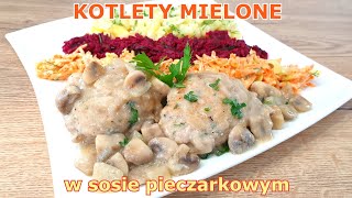 Przepyszne kotlety mielone w sosie pieczarkowym 👌 łatwy przepis na aksamitny sos pieczarkowy 👍 [upl. by Jarid]