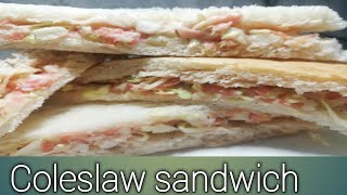 Coleslaw recipe  coleslaw sandwich recipe with English subtitles [upl. by Riay]