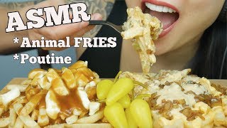 ASMR INNOUT ANIMAL FRIES VS POUTINE EATING SOUNDS NO TALKING  SASASMR [upl. by Gauldin]