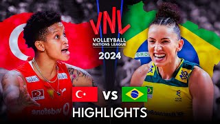 🇹🇷 TURKIYE vs BRAZIL 🇧🇷  Highlights  Womens VNL 2024 [upl. by Gnehp]