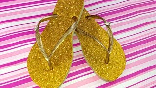 HAVAIANAS COM GLITTER FÁCIL  HAVAIANAS DECORADAS  IDER ALVES [upl. by Skees213]