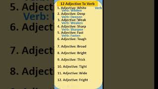 12 Adjective To Verb in English  10 minute class  shorts [upl. by Nwahsiek]