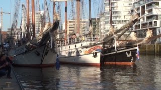 827 Hafengeburtstag Hamburg 2016 Segelschiffe am Sandtorkai [upl. by Bobine]