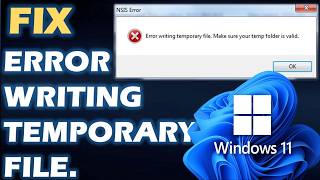 Solution  “Error writing a temporary file Make sure your temp folder is valid” 4 Easy Steps [upl. by Annovad]