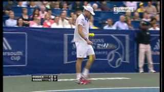 Andy Roddick saves a set point with 147 MPH ace [upl. by Cupo]